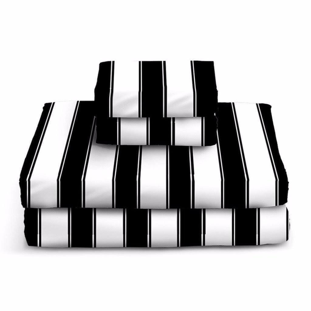 Black and White Striped Sheets L3530