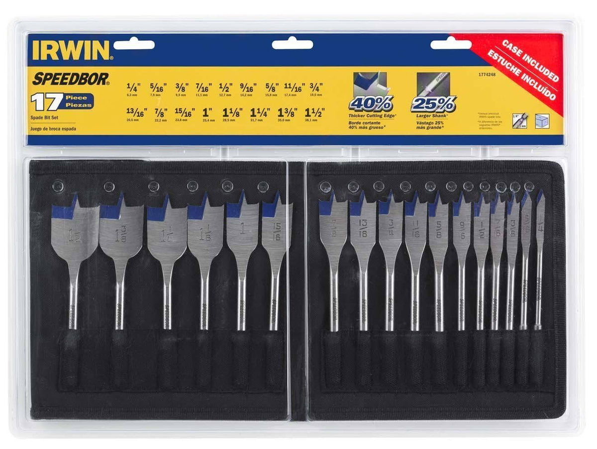 17-Piece Spade Bit Set with Storage Case J221