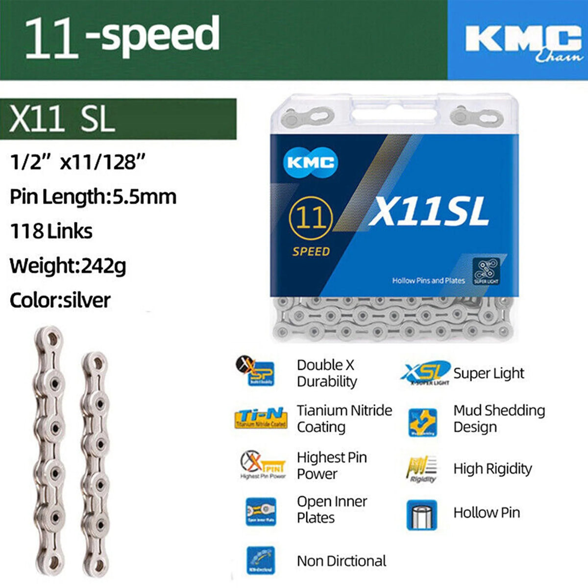 11 Speed Bike Chain 118L Quick Link S46093