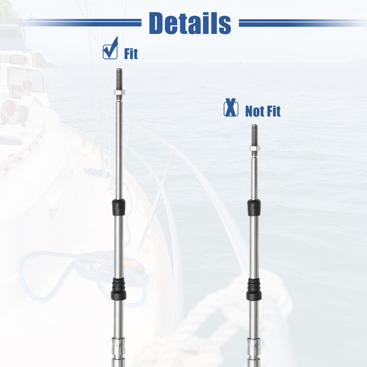 14ft 4.3 Meter Marine Throttle Shift Remote Control Box Cable for Outboard Engine Boat L784883