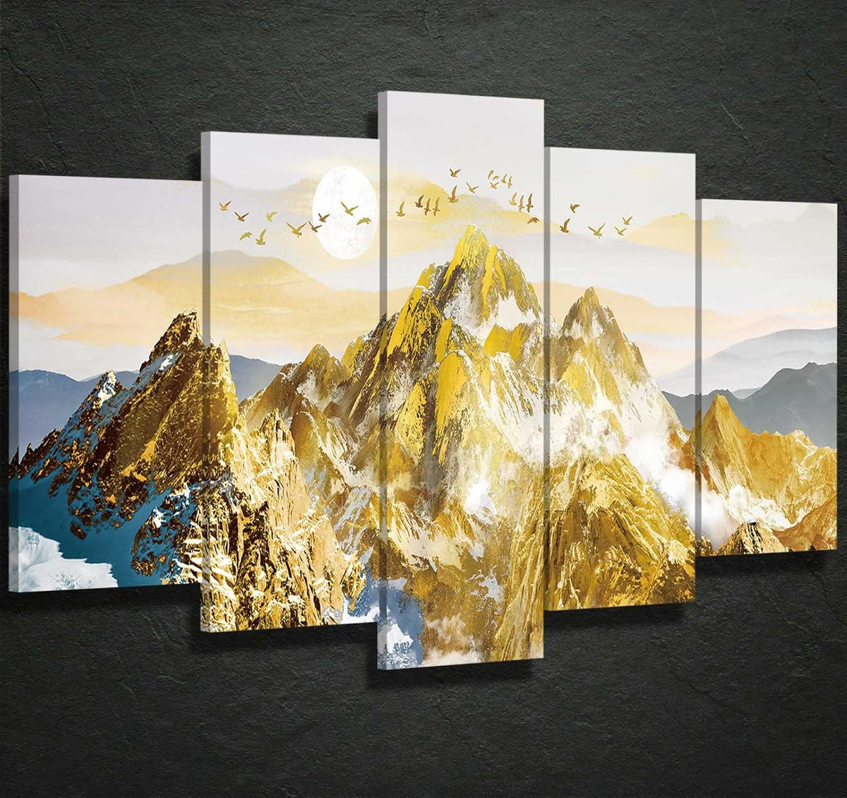 Gold Grey 3 Panel Canvas Wall Art B98408