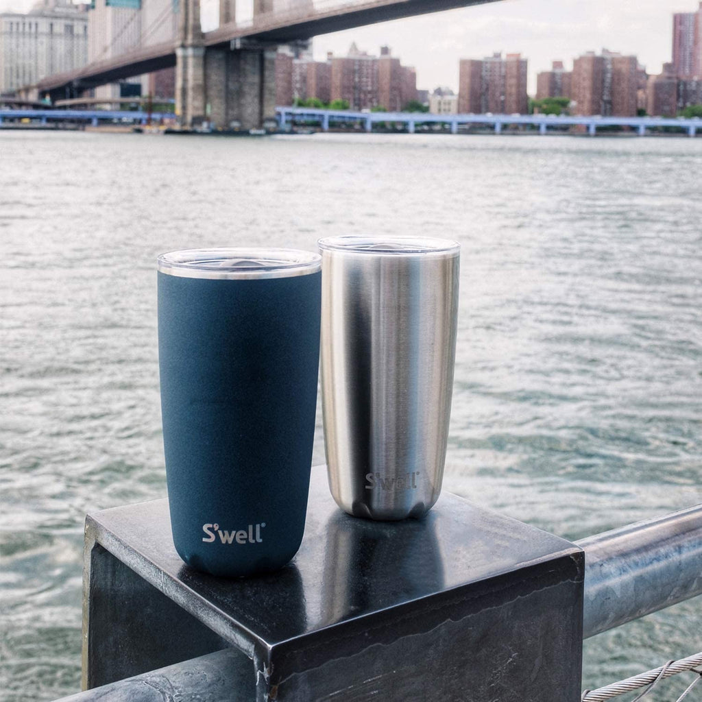 Stainless Steel Tumbler with Slide-Open Lid, 18 Fl Oz Vacuum-Insulated Water Bottle Z267