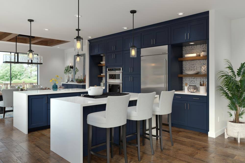 Navy Square Door Sink Base Cabinet U29562