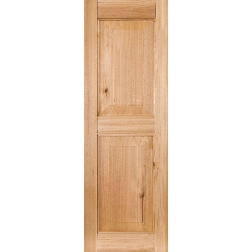 Sapele Mahogany Raised Panel Shutters Pair Unfinished Y4606