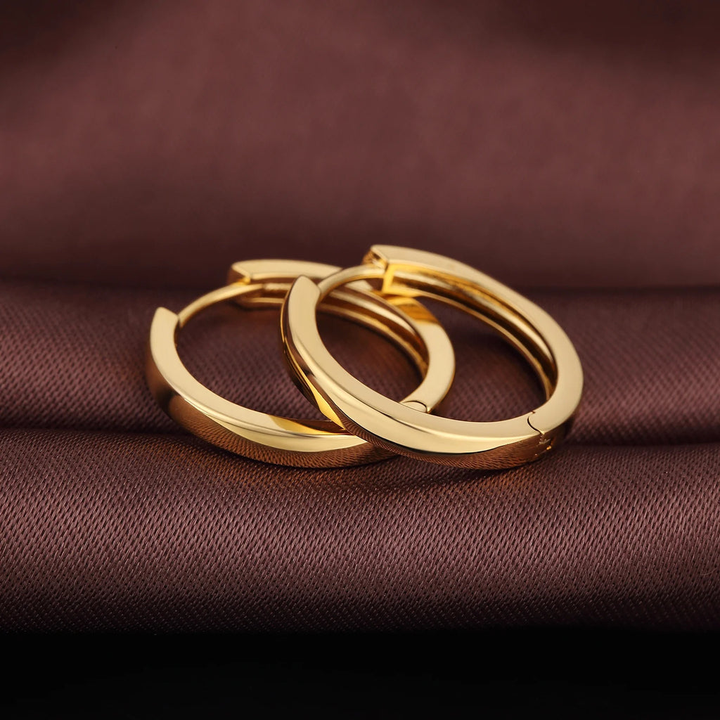 18k Gold Plated Small Hoop Earrings Stainless Steel J69520