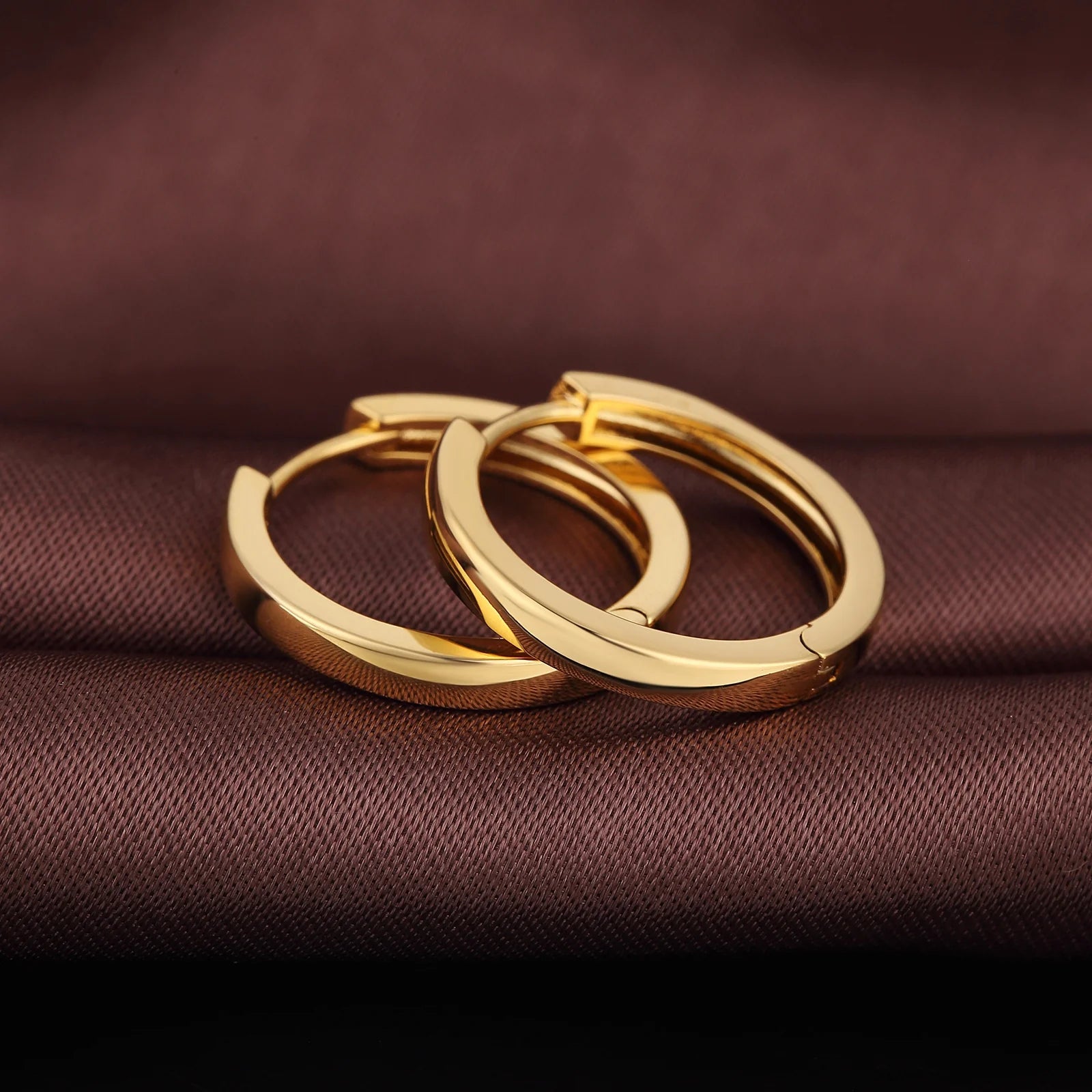 18k Gold Plated Small Hoop Earrings Stainless Steel J69520