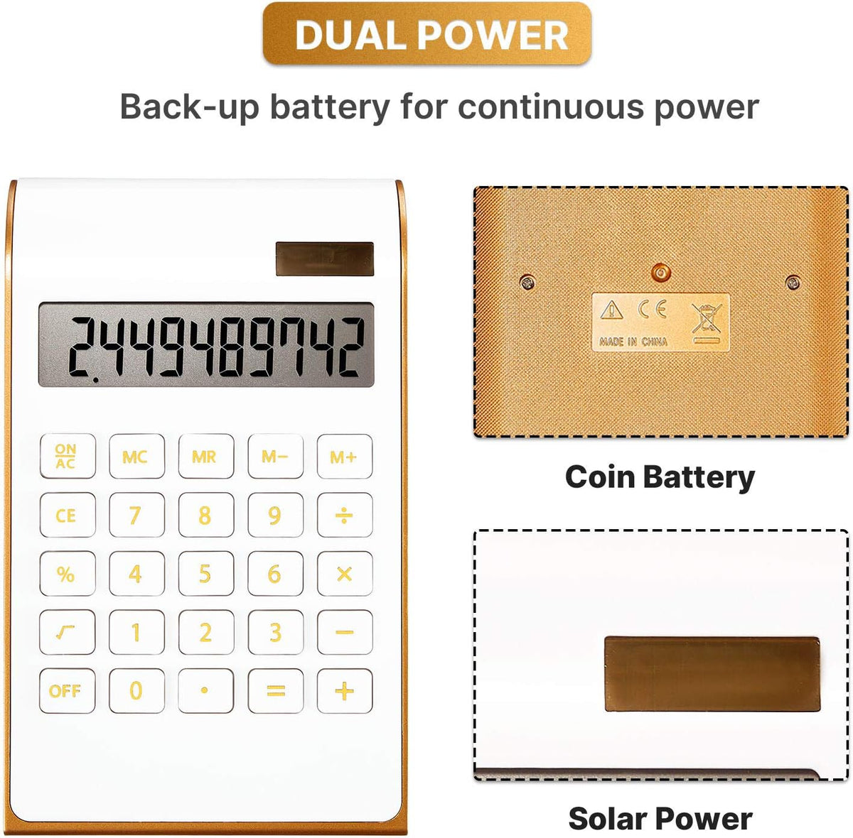 10 Digits Dual Powered Desktop Calculator T8219