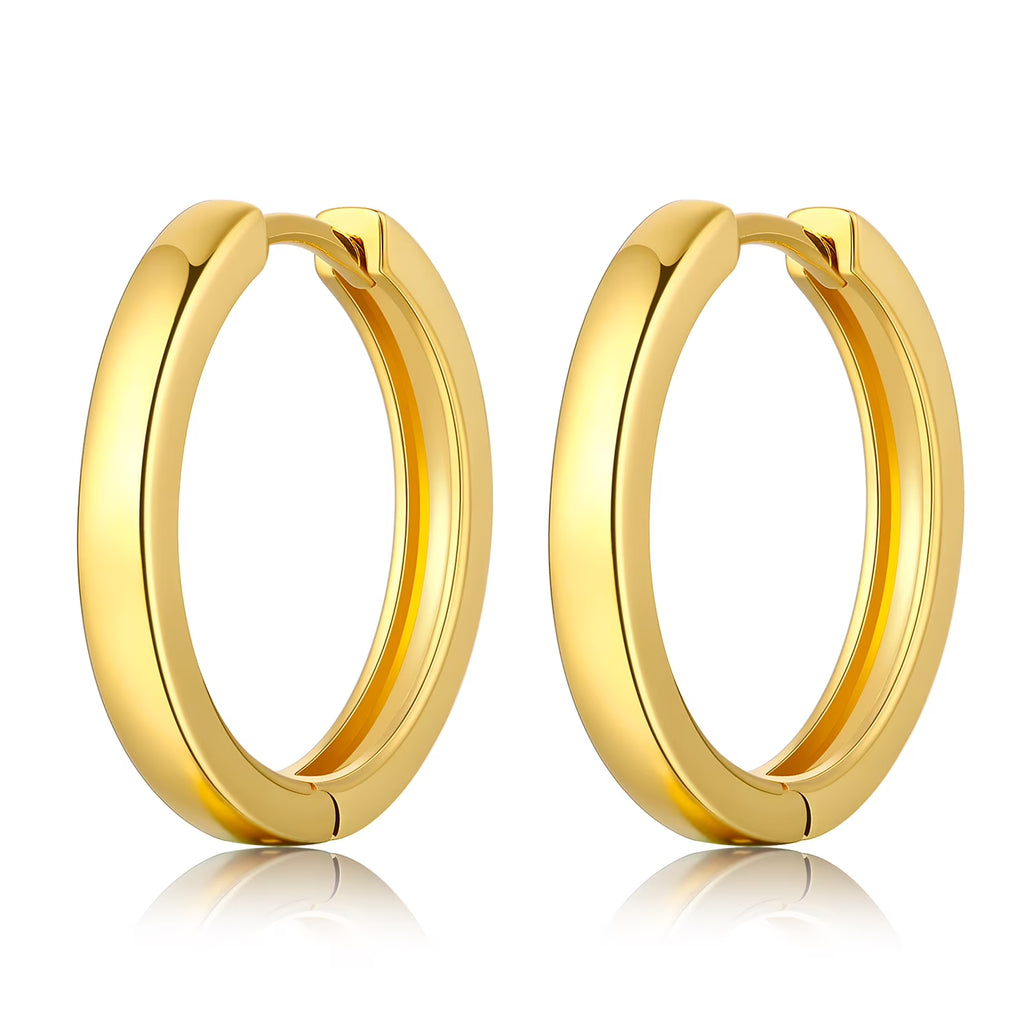 18k Gold Plated Small Hoop Earrings Stainless Steel J69520