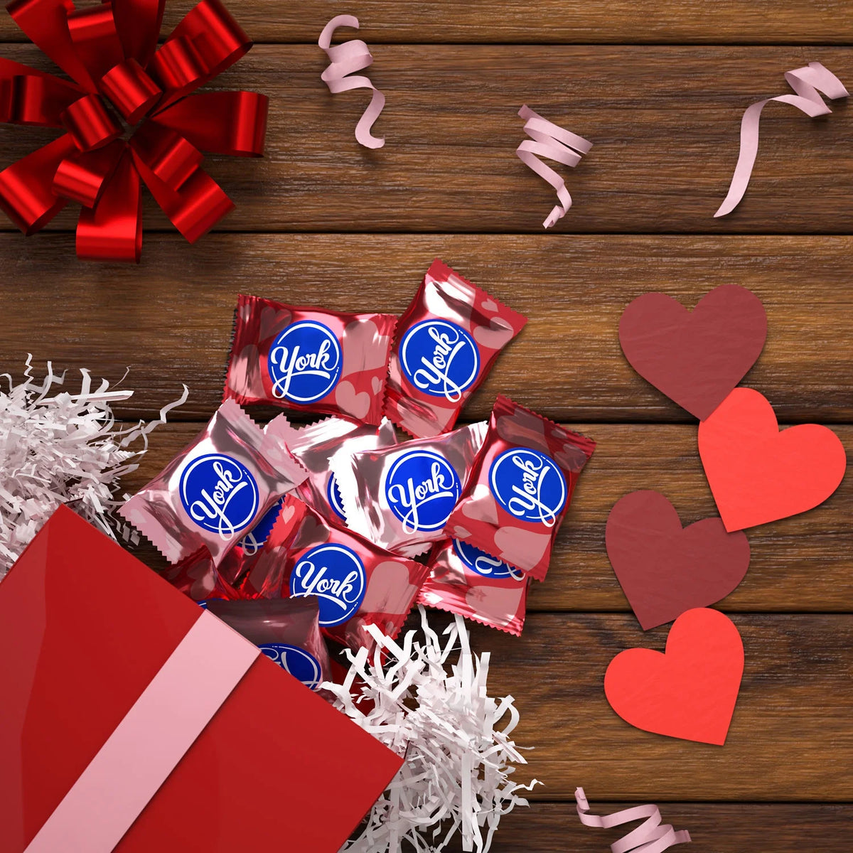 Dark Chocolate Peppermint Patties Hearts Candy, Bag 9.6 oz S739