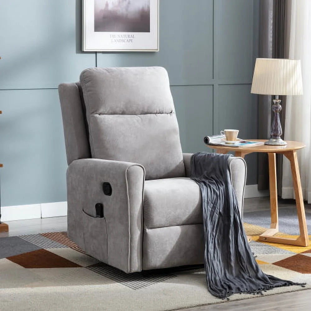 Manual Recliner Chair with Heat and Rolling Kneading Massage Seat Cushion G74068