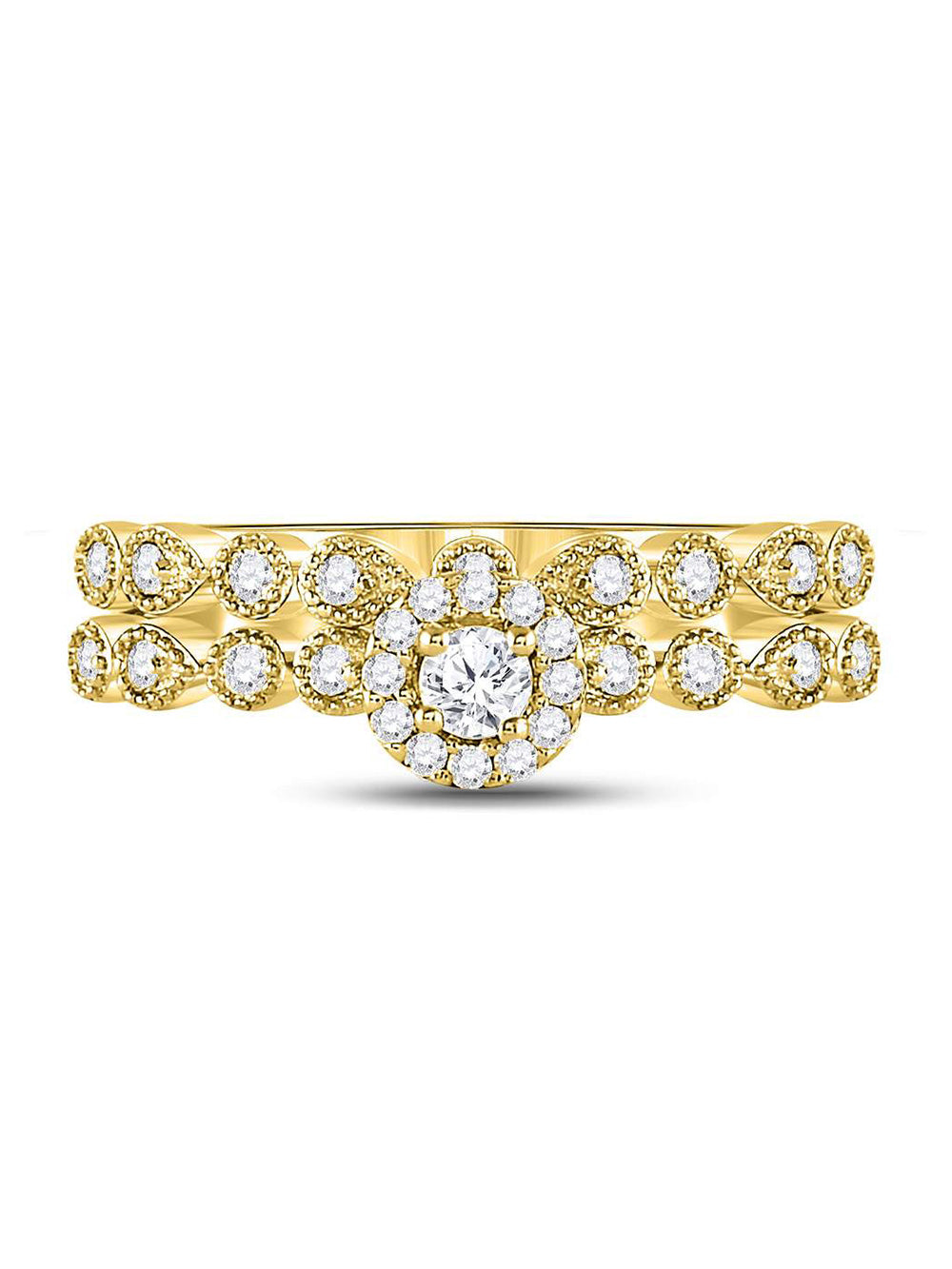10kt Yellow Gold Diamond Ring Band Set 1/3 Cttw Z43752