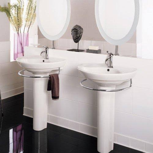 White Pedestal Sink X3674