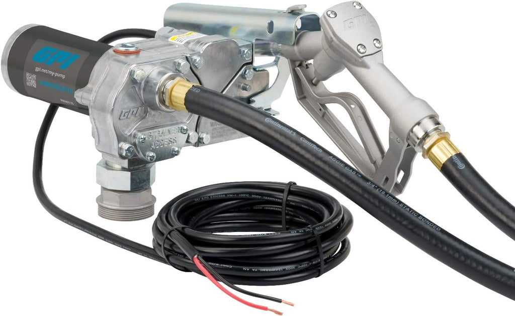 Fuel Transfer Pump with Automatic Shut-Off Nozzle, 15 GPM, 12' Hose W59740