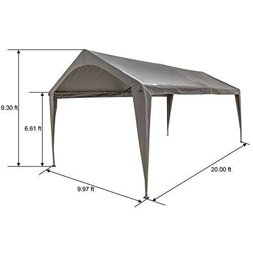 10x20 Feet Carport Replacement Top Canopy Cover R30873