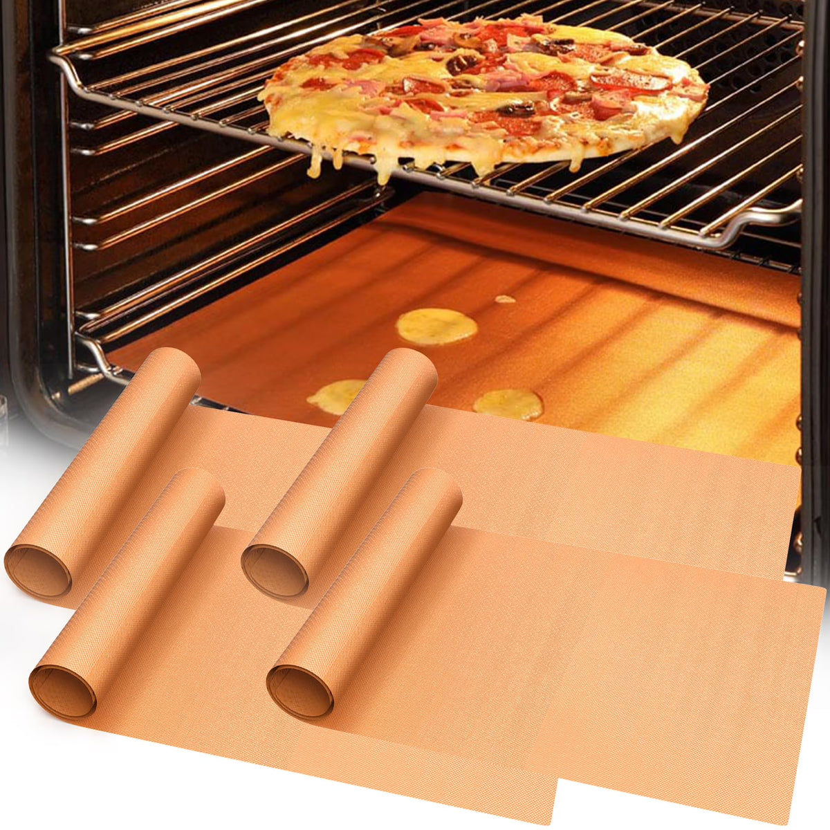 4 Pack Non Stick Teflon Oven Liners D190432