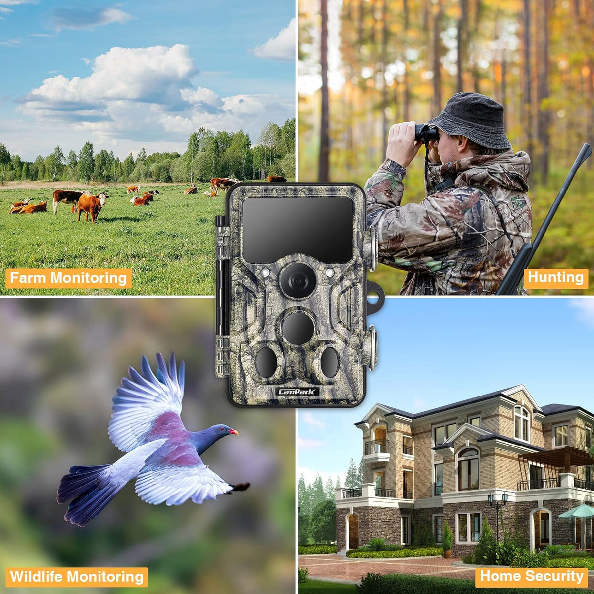 20MP 1296P 2.4" LCD Game Camera with No Glow Infrared Night Vision B446