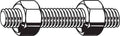 1-1/8 inch-8 x 8-1/2 inch Plain Carbon Steel Fully Threaded Studs, 15 Pk. B409126
