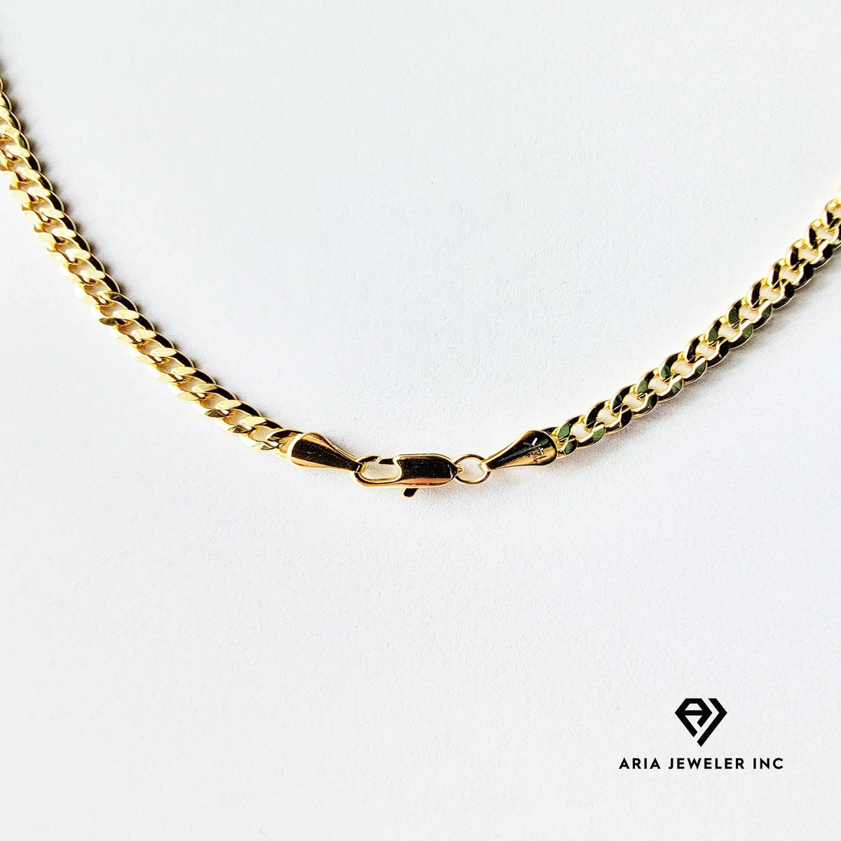 14k Bonded Gold Necklace with Oval Rose Pendant, 14K Cuban Chain Necklace G461719