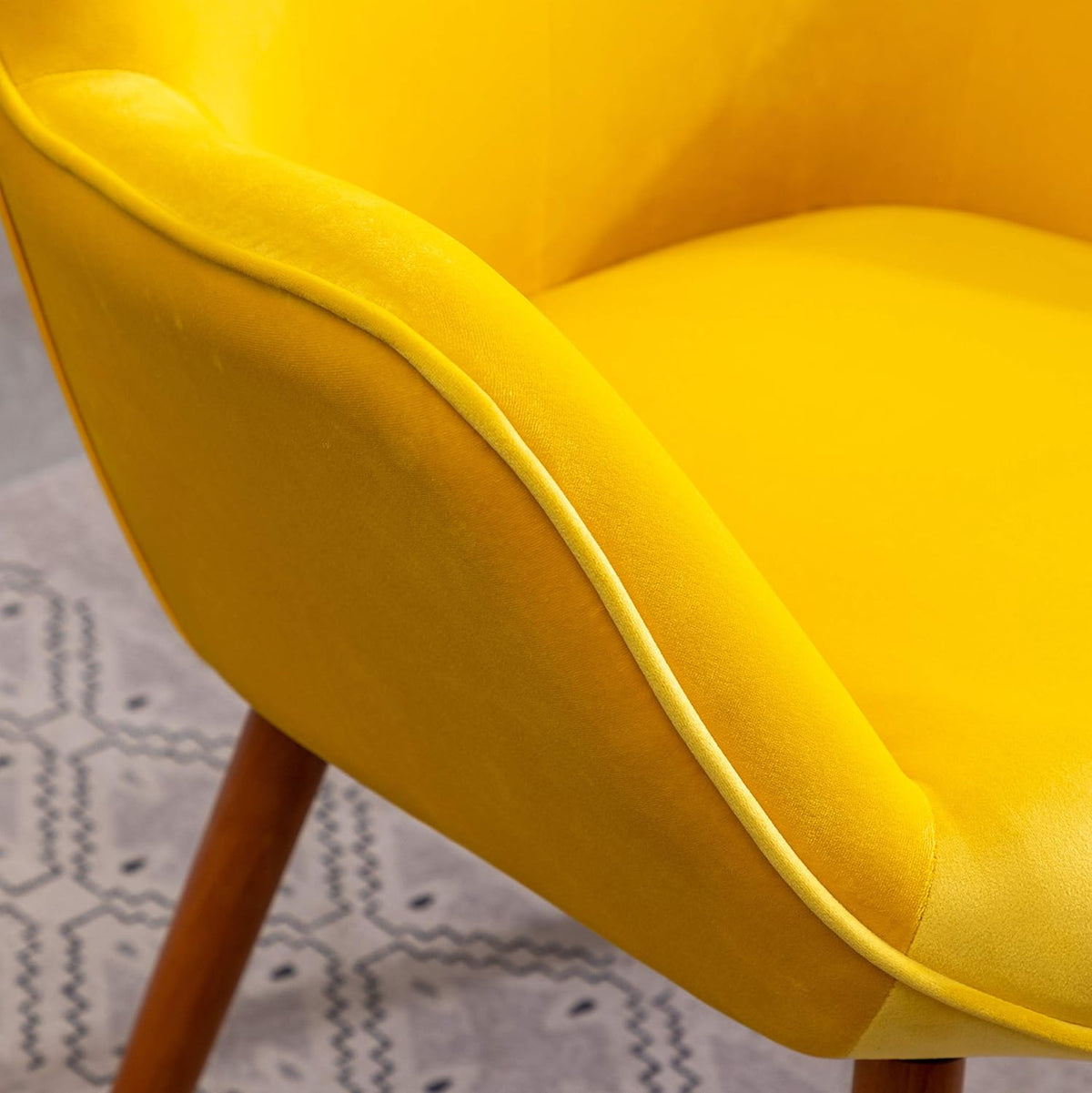Yellow Velvet Tufted Button Accent Chair G12249