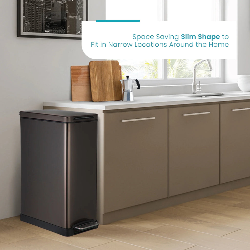Black Stainless Steel Kitchen Trash Can Combo F712467