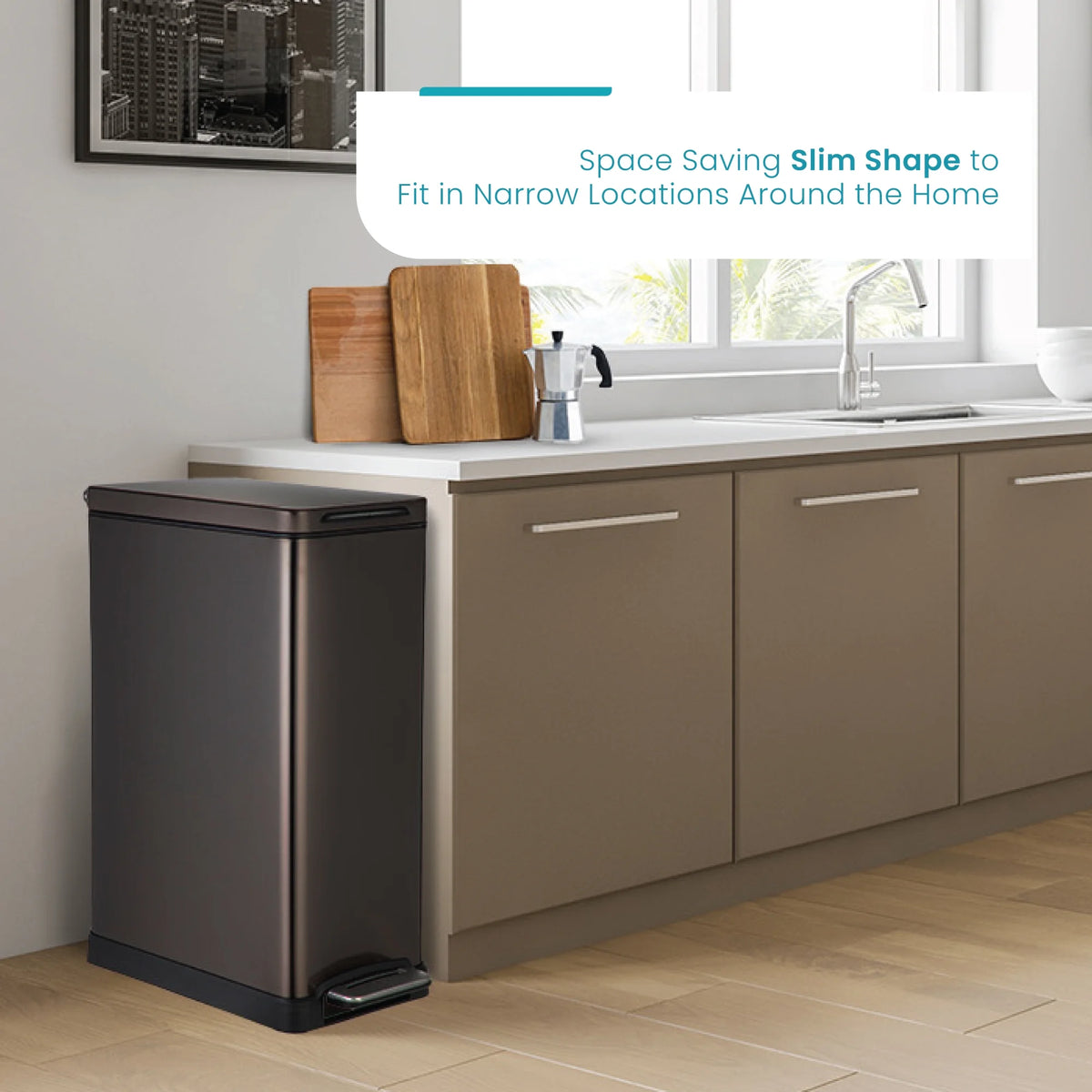 Black Stainless Steel Kitchen Trash Can Combo F712467