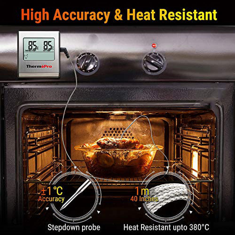 Large LCD Digital Cooking Meat Thermometer with Stainless Steel Probe A244178