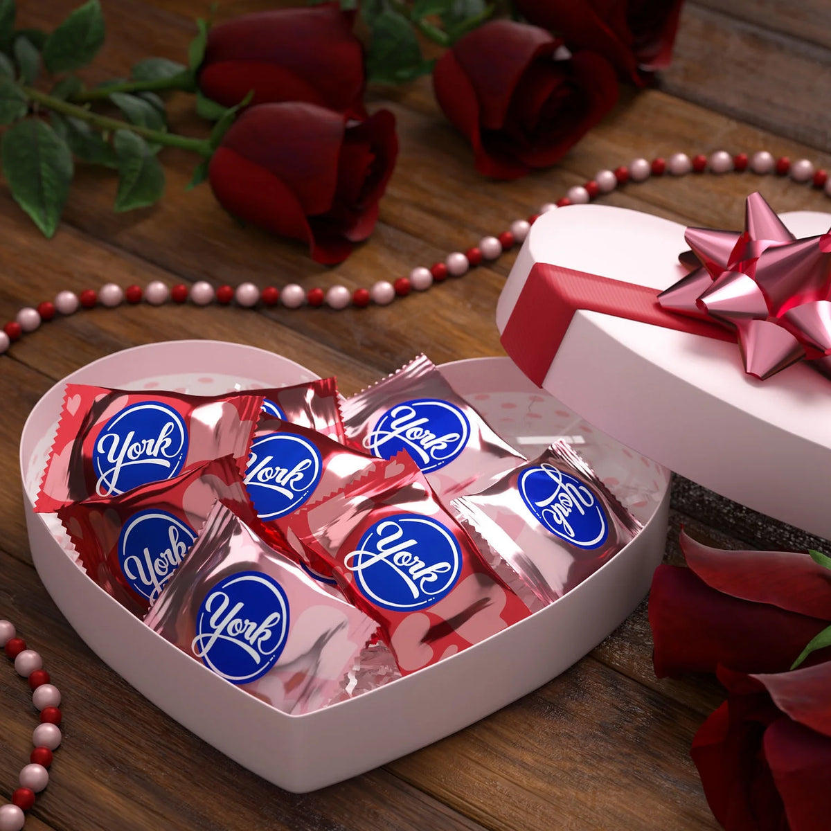Dark Chocolate Peppermint Patties Hearts Candy, Bag 9.6 oz S739
