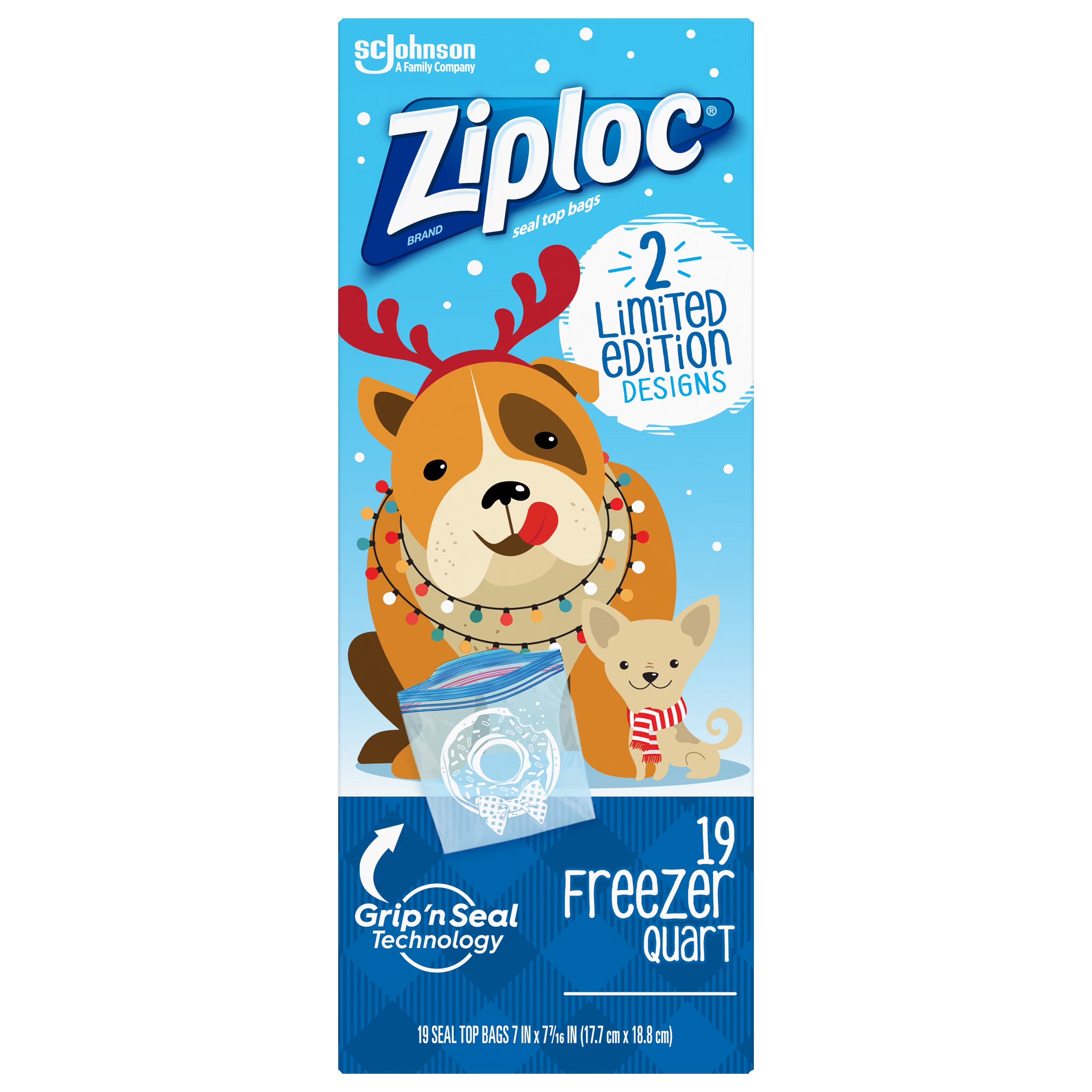 Holiday Freezer Quart Bags, 19 CT D943