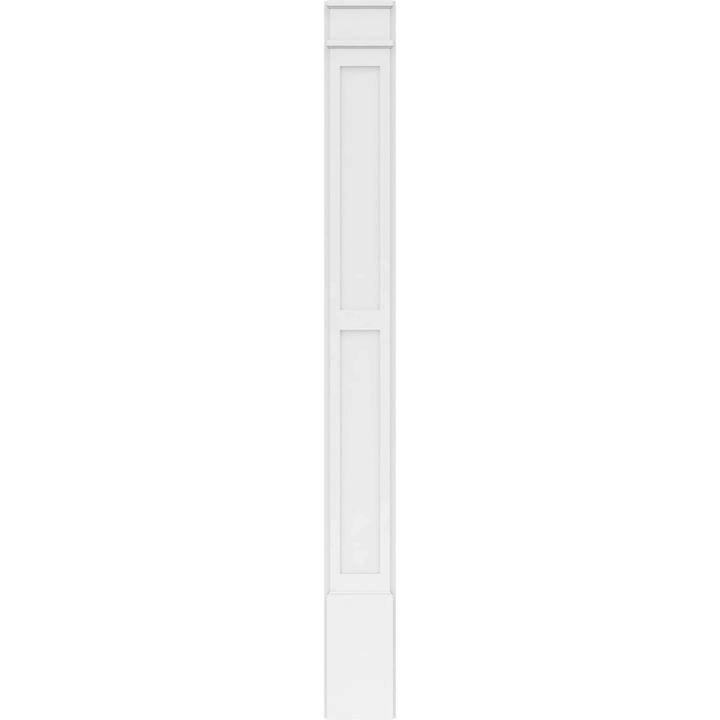 Two Equal Flat Panel PVC Pilaster with Decorative Capital & Base (Pair) P80663