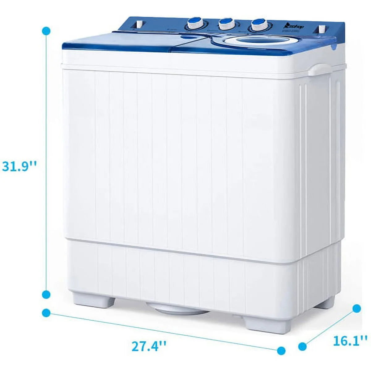 Semi-automatic Twin Tub Washing Machine 26Lbs White Blue K668897