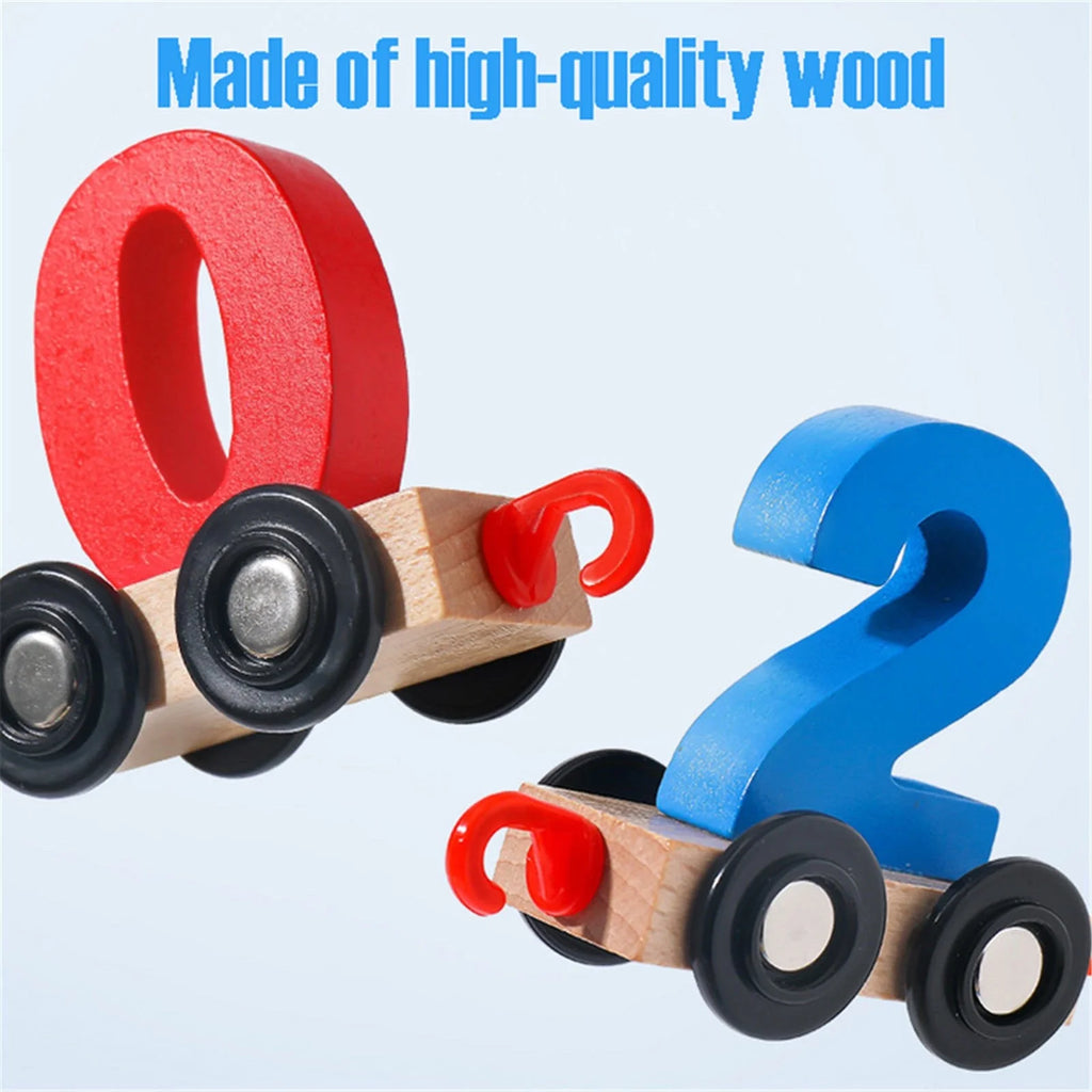 Wooden Magnetic Small Train Building Blocks Puzzle Toys A8915