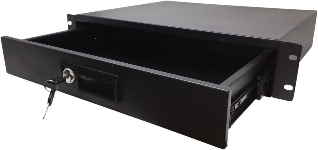 19 Rack Mount DJ Locking Lockable Deep Drawer 1U L18829