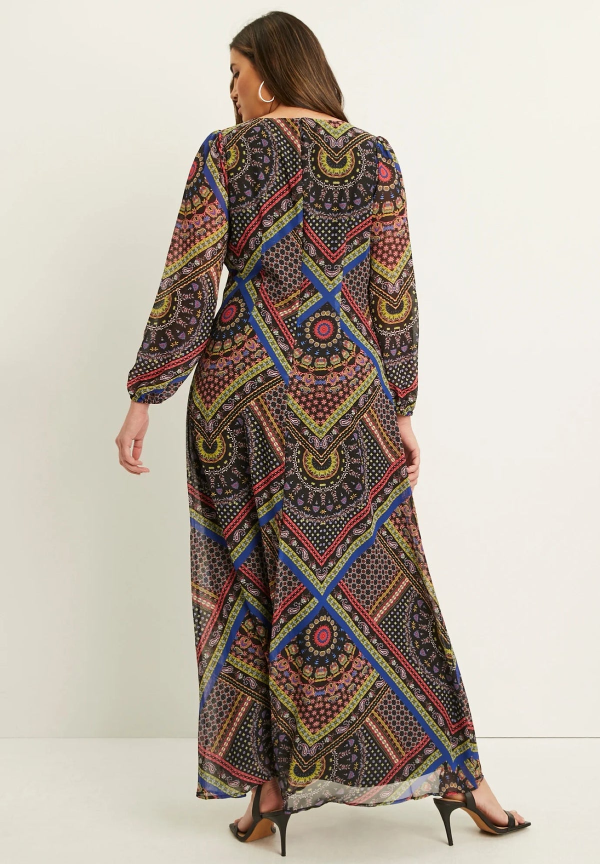 Plus Size Chiffon Maxi Dress R679