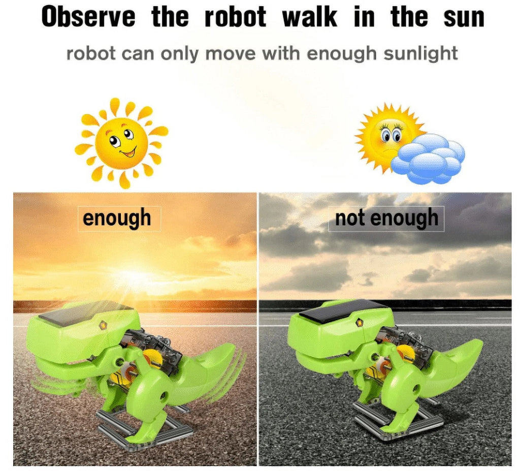 STEM Robot Building Kit 3 in 1 Solar Dinosaur Desk Robot with Manual Instructions L75635