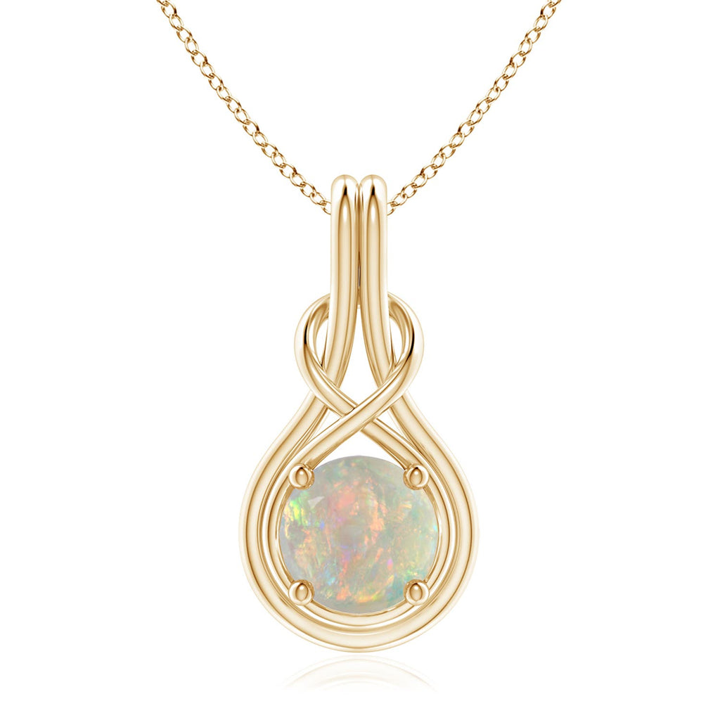 14K Yellow Gold Opal Pendant Necklace I6005