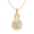 14K Yellow Gold Opal Pendant Necklace I6005