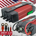 2500W Power Inverter DC 12V AC 110V USB Port Charger C64576