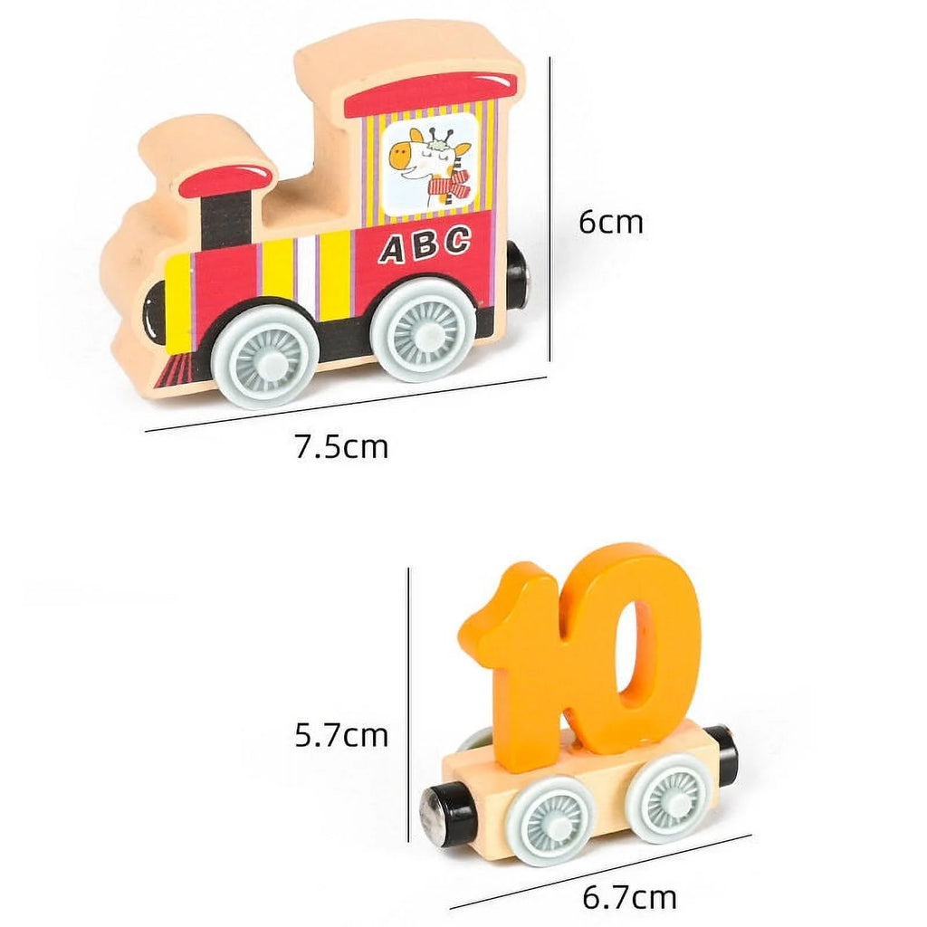 Wooden Magnetic Small Train Building Blocks Puzzle Toys A8915