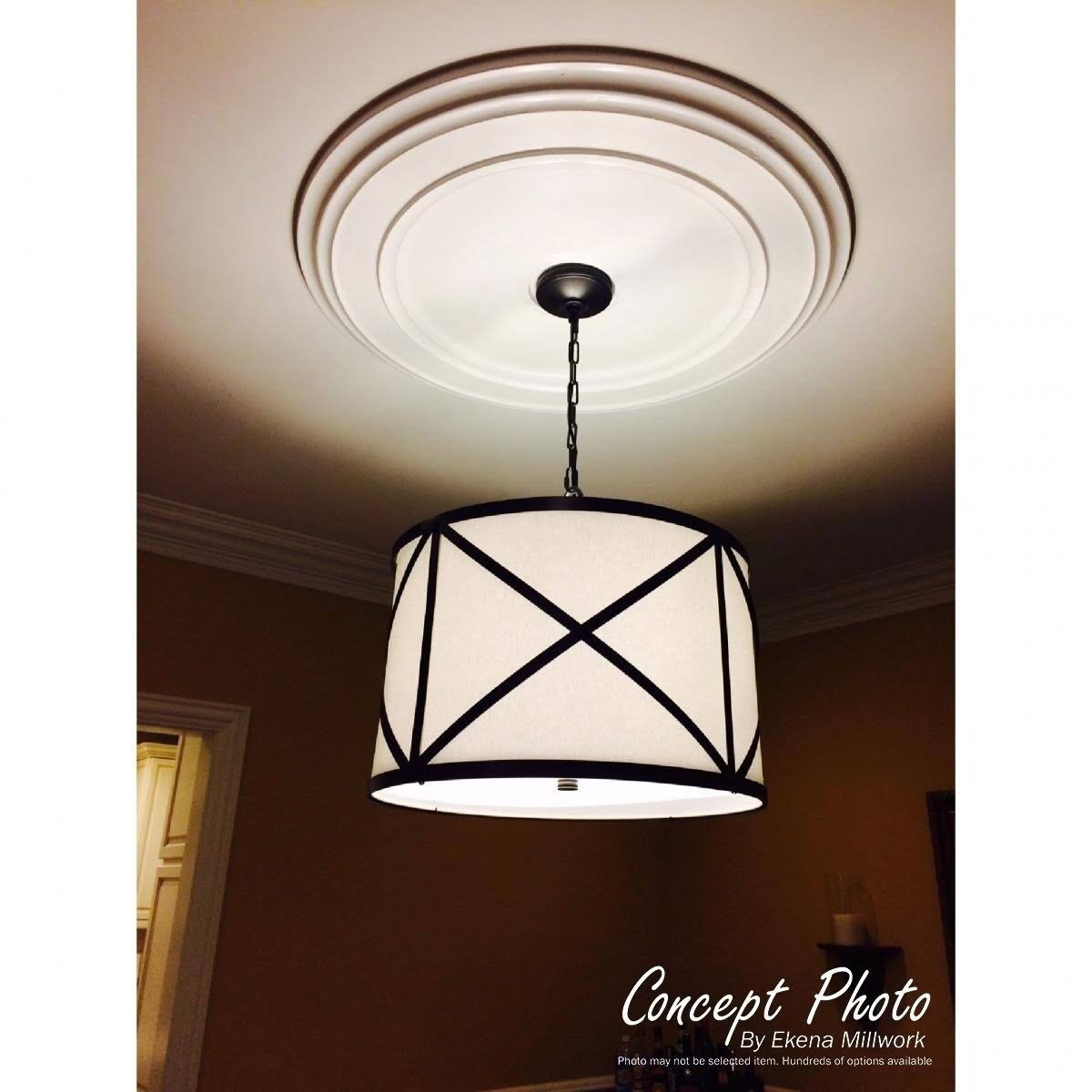 28x22OD x 2 3/4x22P Hand-Painted Gold Ceiling Medallion I3609