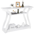 White Curved 3-Tier Console Table X229