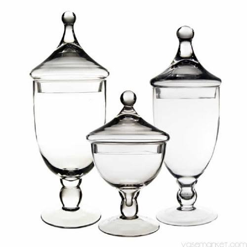 3 Piece Glass Apothecary Jar Set H7184