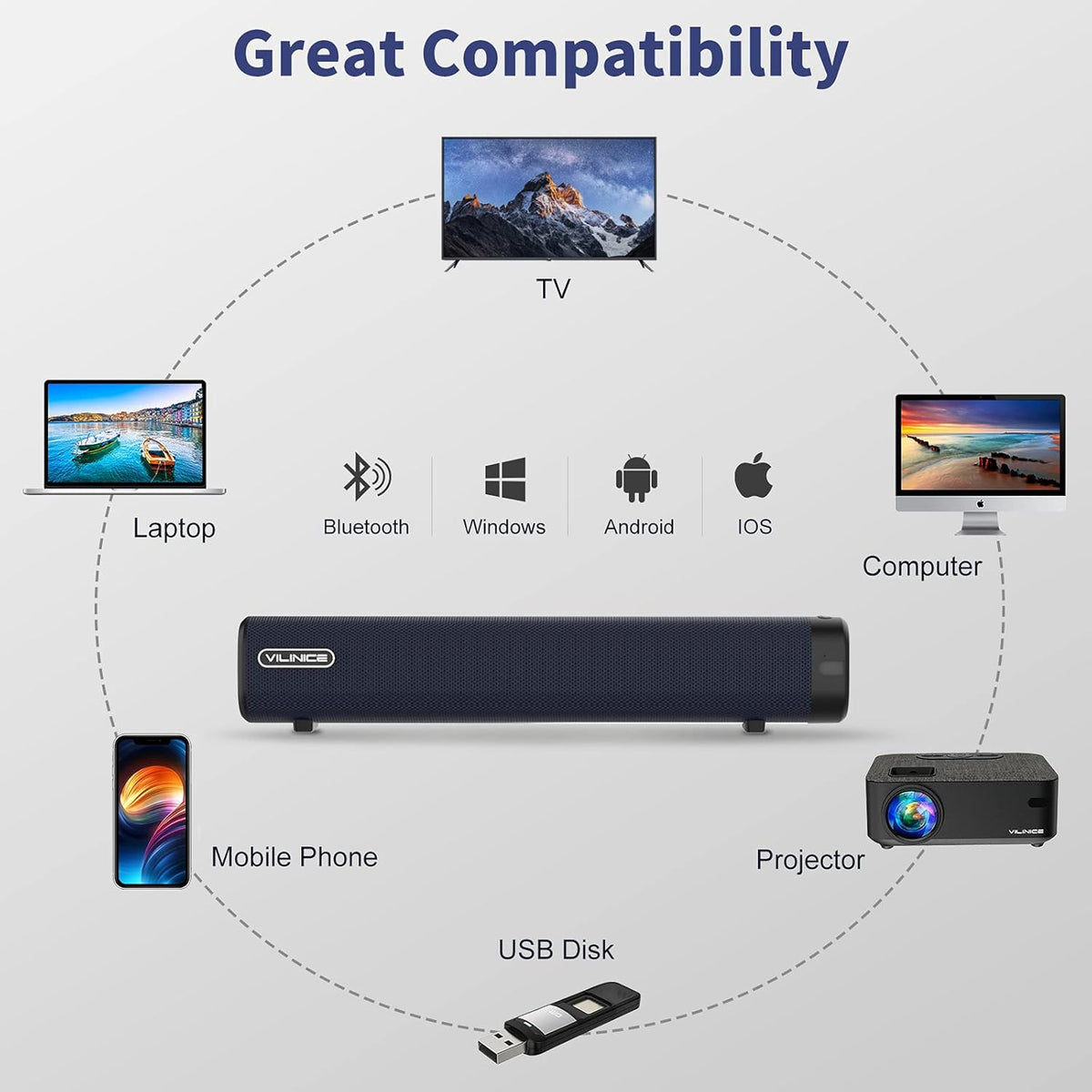 50W Sound Bar with Bluetooth 5.0 Z442296