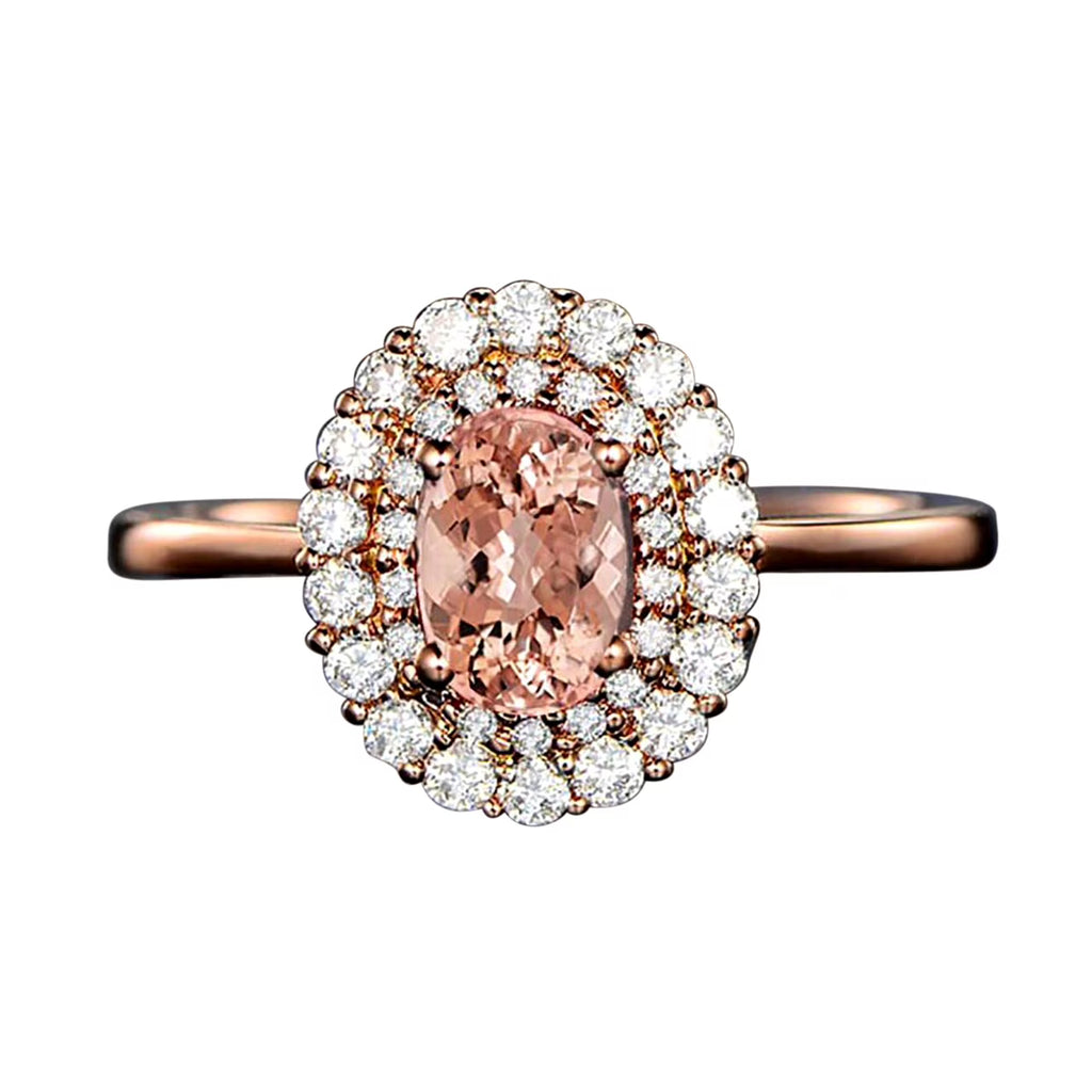 10k Rose Gold Morganite and Diamond Engagement Ring T5639