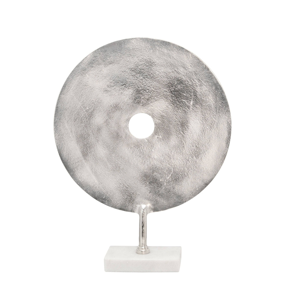 Silver Disc on Marble Base I5382