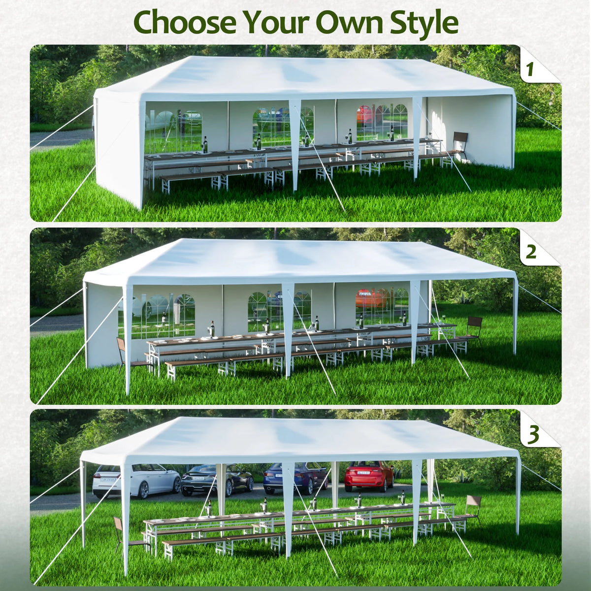 10x30' Outdoor Canopy Tent with 5 Removable Sidewalls I685