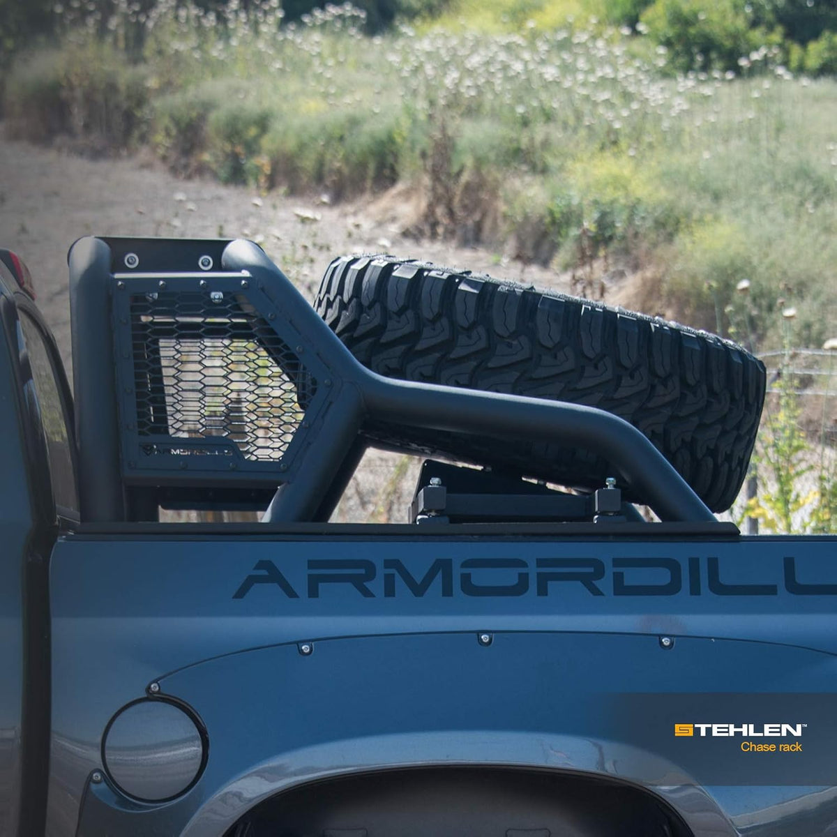 Matte Black Truck Bed Roll Bar with Tire Carrier G339024