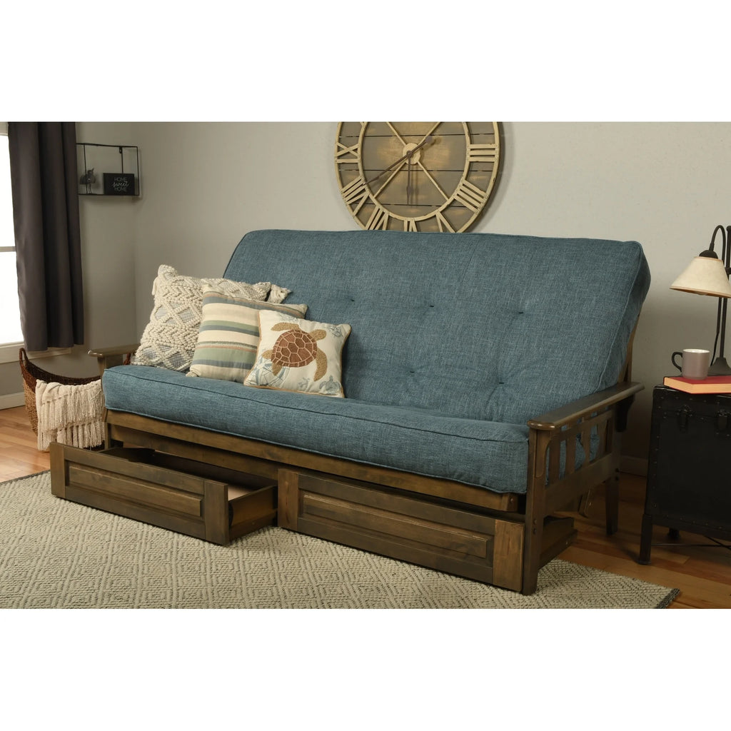 Queen-size Wood Storage Futon Mattress K47833