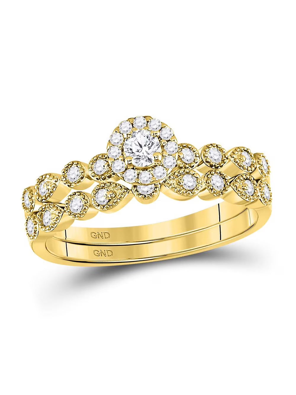 10kt Yellow Gold Diamond Ring Band Set 1/3 Cttw Z43752