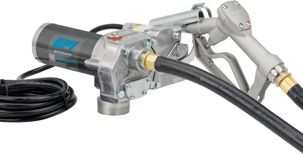 Fuel Transfer Pump with Automatic Shut-Off Nozzle, 15 GPM, 12' Hose W59740