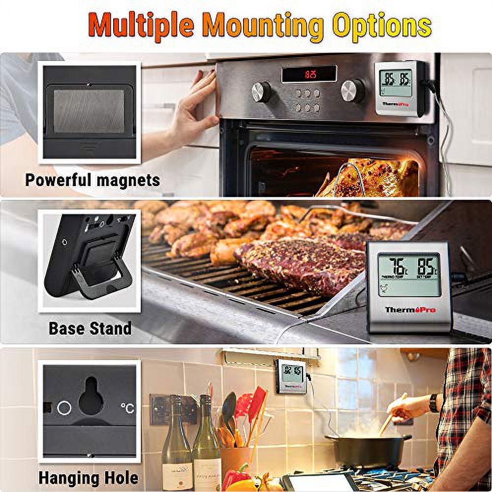 Large LCD Digital Cooking Meat Thermometer with Stainless Steel Probe A244178